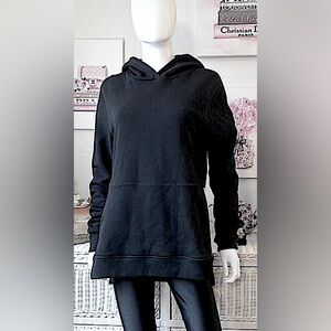 John Elliot 100% cotton Hooded sweatshirt with side zippers black color size 2